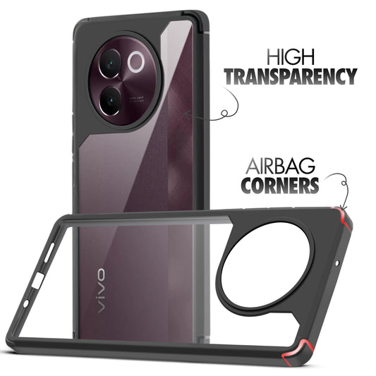 Silicone Border Transparent Back Cover for Vivo V30e 5G