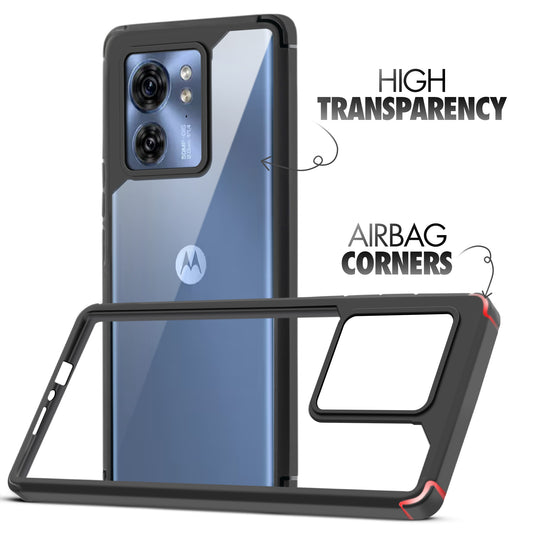 Silicone Frame Transparent Hard Back Cover for Motorola Edge 40 5G