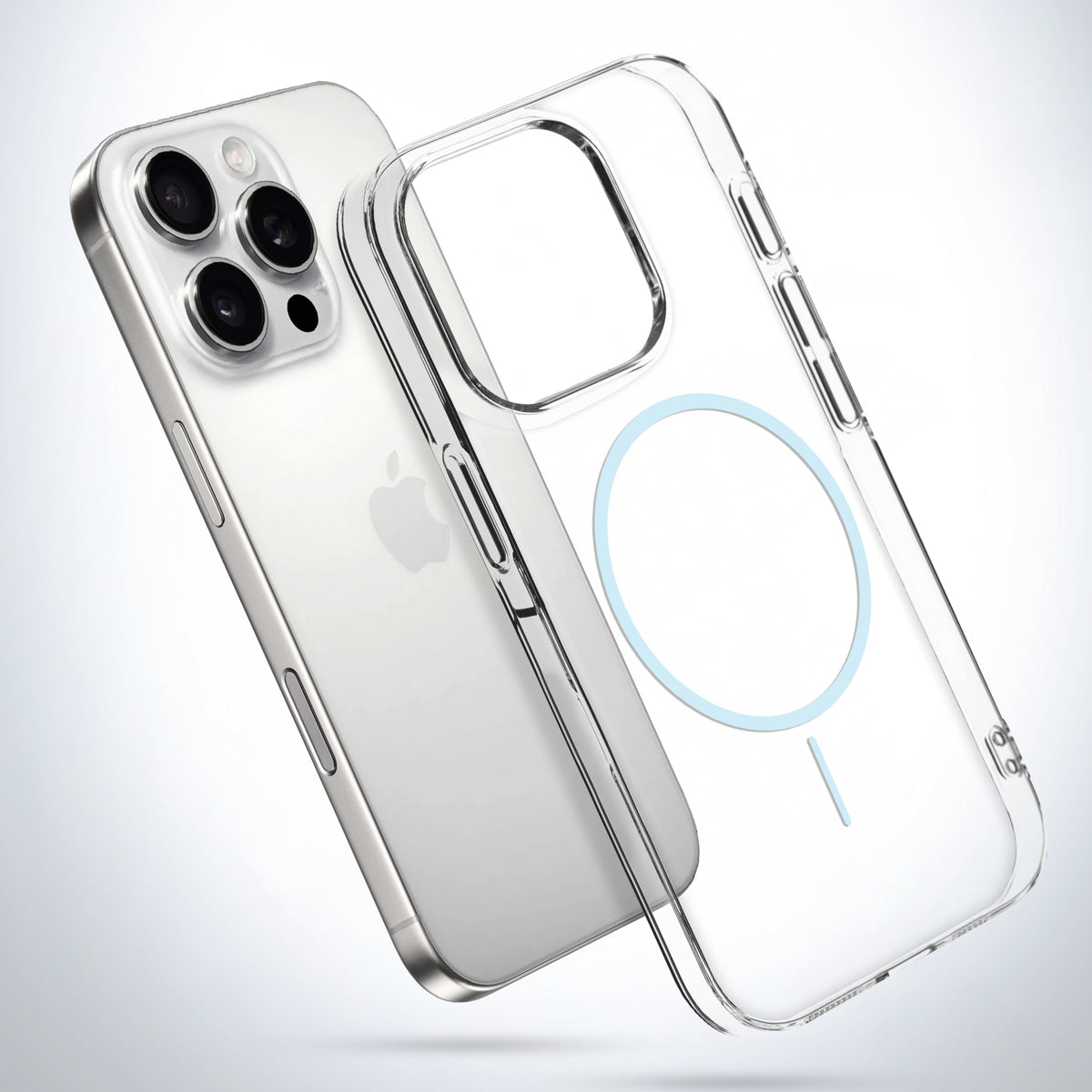 Crystal Clear Anti-Yellowing Wireless Charging Support Case For Apple iPhone 15 Pro Max