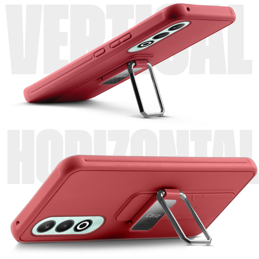 Premium Silicone Case with Metal Kickstand and Camera Protection Back Cover For OnePlus Nord CE 4 5G