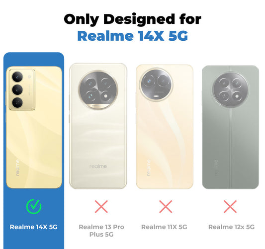 Transparent Back Cover with Silicone Frame Ring Stand Case for Realme 14x 5G
