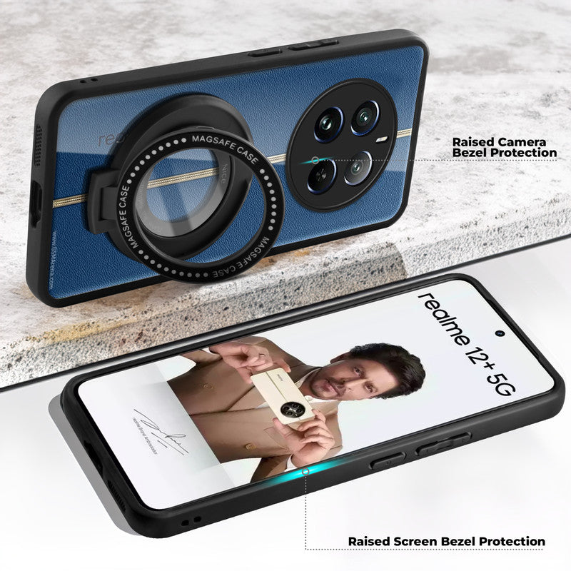 Soft Frame Clear Case Ring Holder Kickstand For Realme 12 Plus 5G
