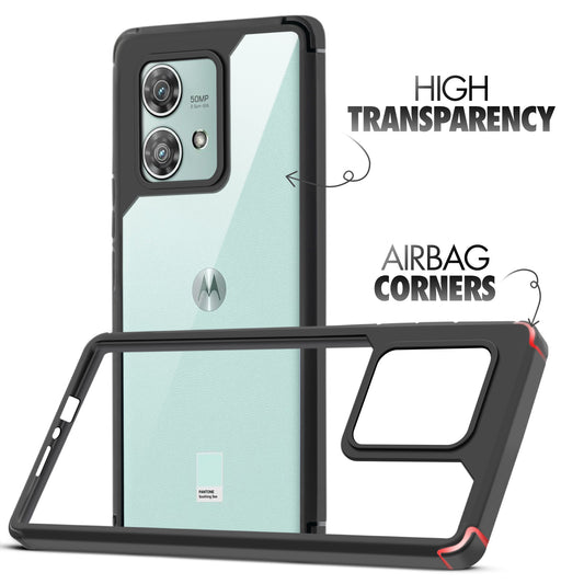Silicone Frame Transparent Hard Back Cover for Motorola Edge 40 Neo 5G
