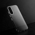 Crystal clear anti-yellow hard back case for Samsung S25 Edge 5G placed on surface showing slim profile and precise camera cutouts