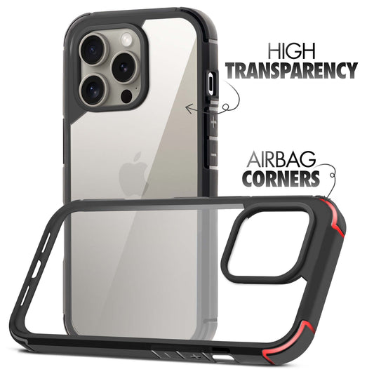 Silicone Border Transparent Back Cover for Apple iPhone 15 Pro Max