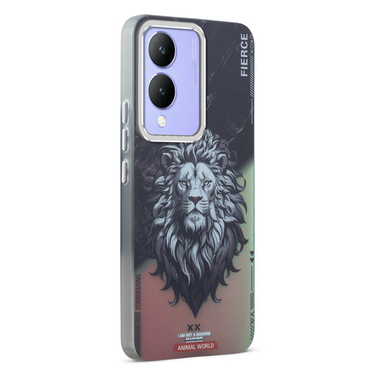 Night Glow & Shiny Hard Phone Cover with Silver Camera Ring For Vivo Y17s
