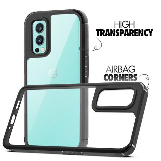 Silicone Frame Transparent Hard Back Cover for Oneplus Nord 2 5G