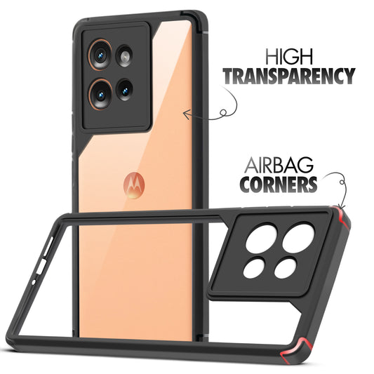 Silicone Border Transparent Back Cover for Motorola Moto Edge 50 5G