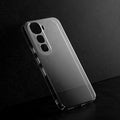 Crystal clear anti-yellow hard back case for Vivo Y400 5G placed on surface showing slim profile and precise camera cutouts