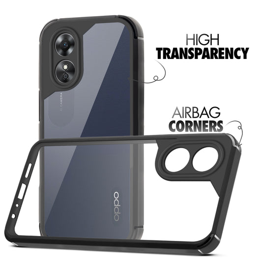 Silicone Border Transparent Back Cover for Oppo A17