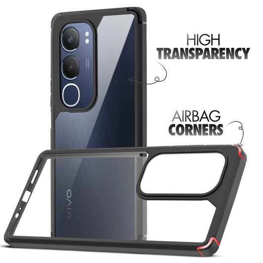 Silicone Border Transparent Back Cover for Vivo Y29 5G