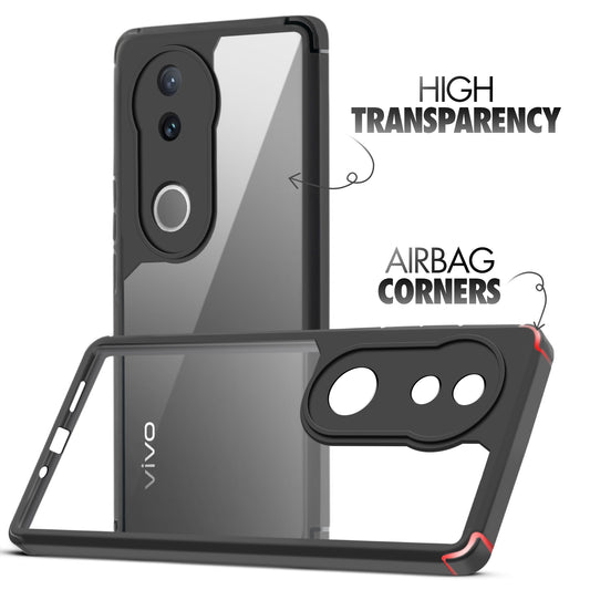 Silicone Border Transparent Back Cover for Vivo V50 5G