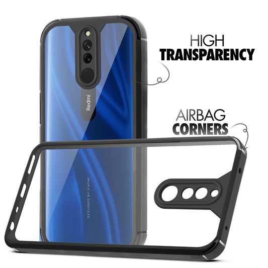 Silicone Frame Transparent Hard Back Cover for Redmi 8