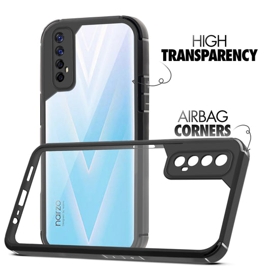 Silicone Border Transparent Back Cover for Realme Narzo 20 Pro