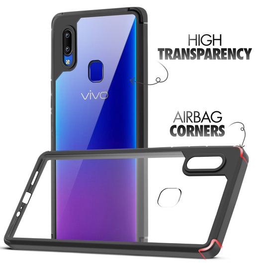 Silicone Frame Transparent Hard Back Cover for Vivo Y91