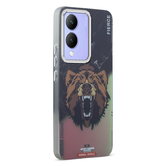 Night Glow & Shiny Hard Phone Cover with Silver Camera Ring For Vivo Y17s