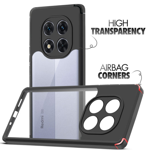 Silicone Border Transparent Back Cover for Redmi Note 14 Pro 5G