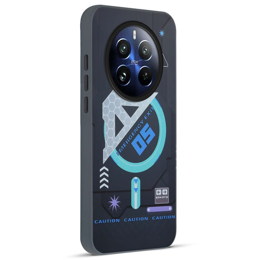 Mechanical Circuit Print Hard Back Cover For Realme 12 Plus 5G