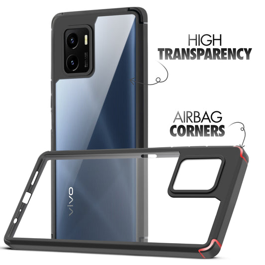 Silicone Frame Transparent Hard Back Cover for Vivo Y15S