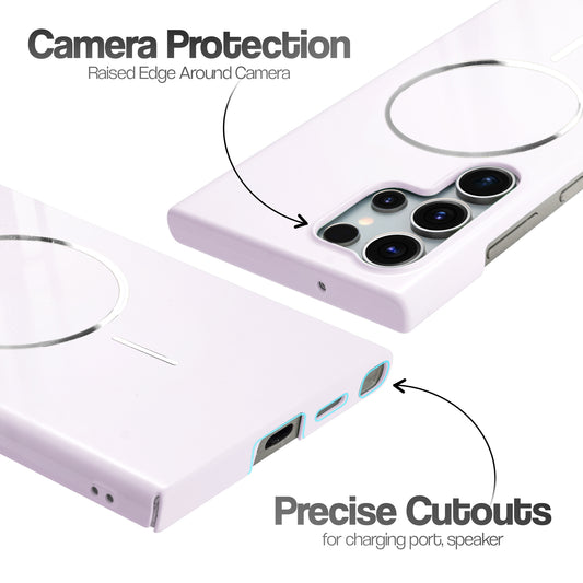 Smooth & Shiny Glossy Hard Back Cover Case For Samsung S23 Ultra 5G With Magsafe Support