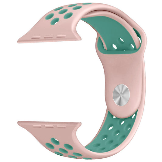 Silicone Watch Strap With Breathable Dotted Dual-Tone Compatible With 42mm 44mm 45mm 38mm 40mm 41mm, for Apple Watch Series 9/8/7/6/5/4/3/2/1/SE/SE2