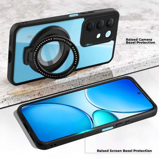 Soft Frame Clear Case Ring Holder Kickstand For Realme 15X 5G