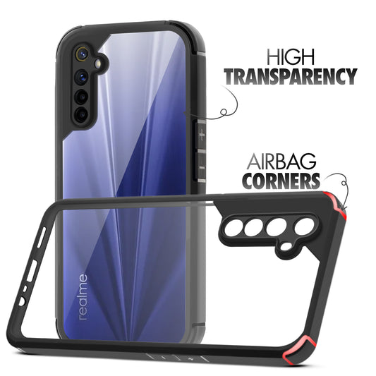 Silicone Border Transparent Back Cover for Realme 6