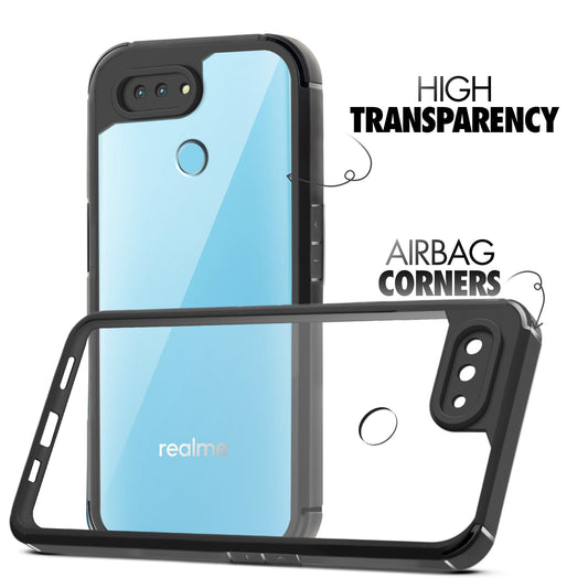 Silicone Frame Transparent Hard Back Cover for Realme 2 pro