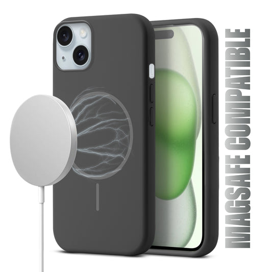 Liquid Silicon With Microfiber Lining Back Case For Apple iPhone 15 Plus (MagSafe Compatible)