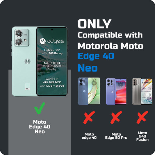 Premium Silicone Frame with Clear Back & Silver Camera Ring Back Case Cover For Motorola Edge 40 Neo 5G