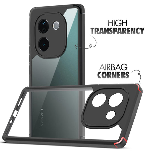 Silicone Border Transparent Back Cover for Vivo T3 Pro 5G