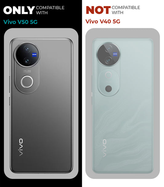 Premium Silicon Coloured Soft Framed Case with Clear Back Cover For Vivo V50 5G