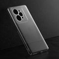 Crystal clear anti-yellow hard back case for Realme 15 Pro 5G placed on surface showing slim profile and precise camera cutouts