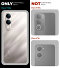 Clear hard back case compatibility guide showing fit for Vivo Y19e and not compatible with other models