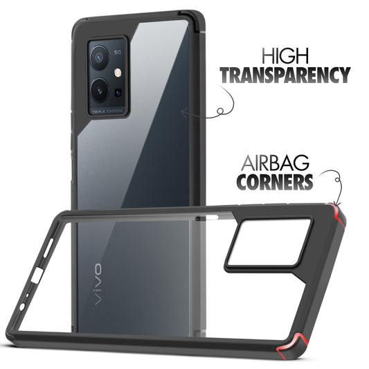 Silicone Border Transparent Back Cover for Vivo T1 5G