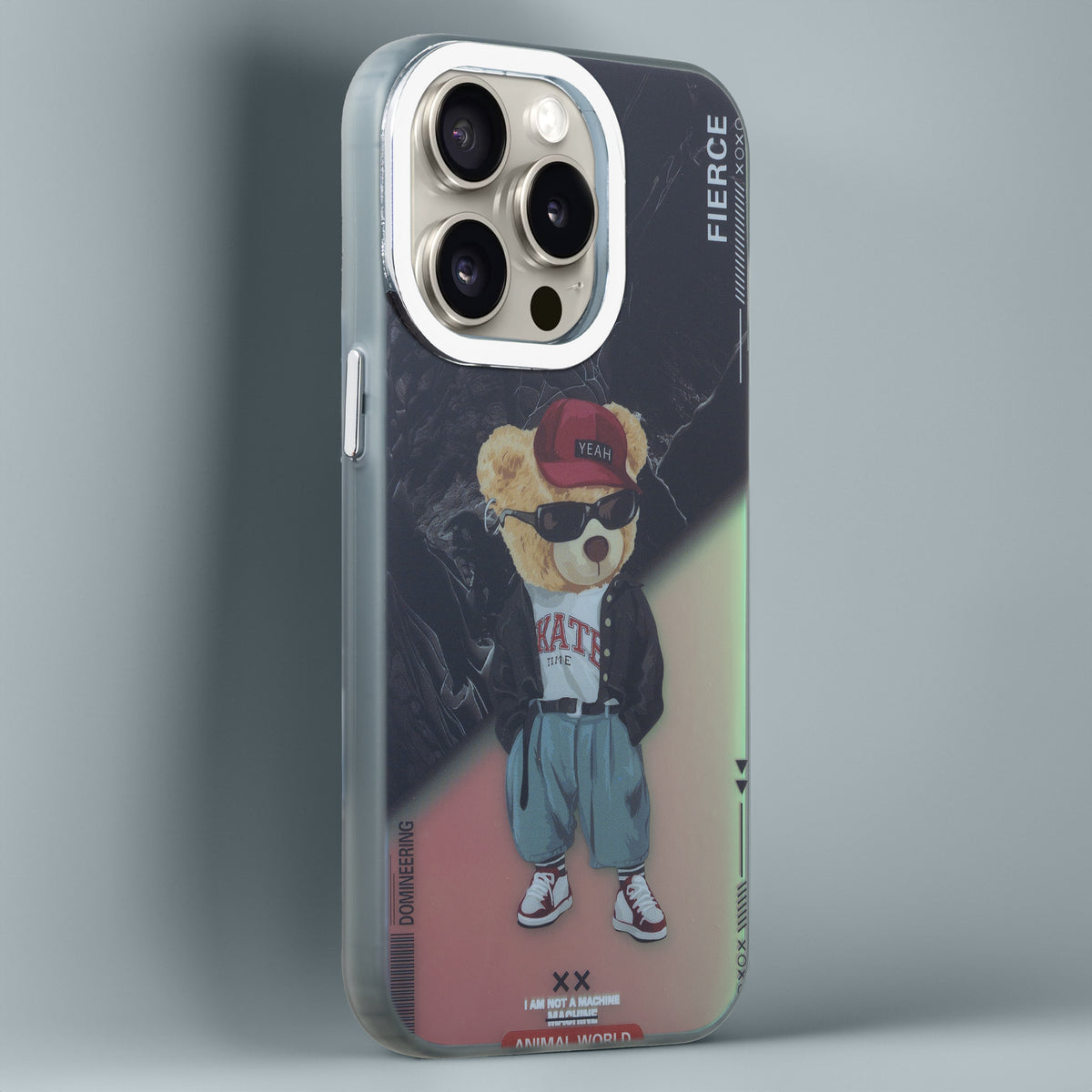 Night Glow & Shiny Hard Phone Cover with Silver Camera Ring For Apple iPhone 14 Pro