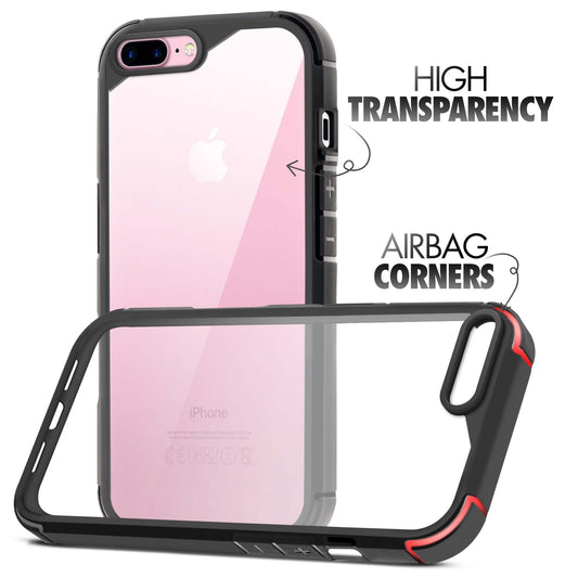 Silicone Frame Transparent Hard Back Cover for Apple iPhone 7 Plus