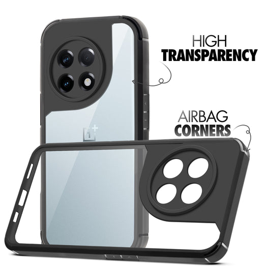 Silicone Frame Transparent Hard Back Cover for OnePlus 11R 5G