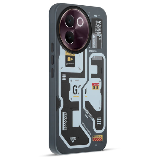 Mechanical Circuit Print Hard Back Cover For Vivo V30e 5G