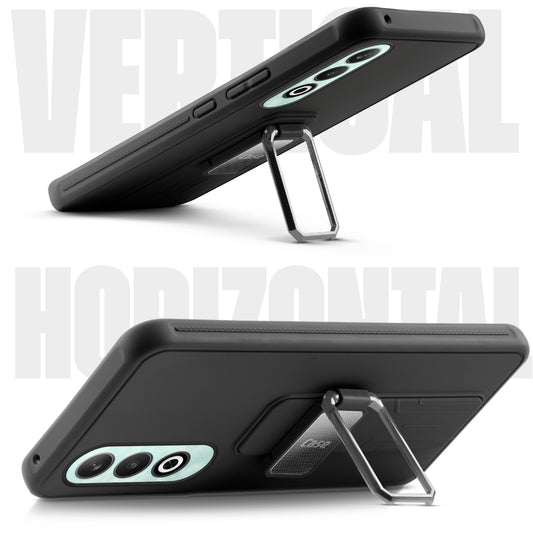 Premium Silicone Case with Metal Kickstand and Camera Protection Back Cover For OnePlus Nord CE 4 5G
