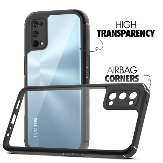 Silicone Border Transparent Back Cover for Realme 7 Pro