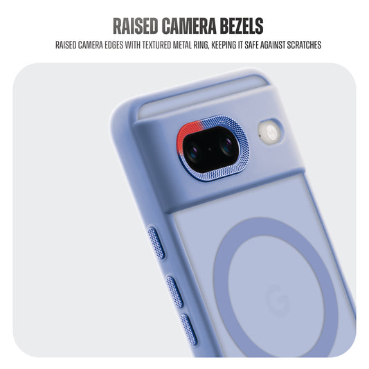 Textured Metal Ring Camera With Magsafe Compatible Smoky Back Case For Google Pixel 8