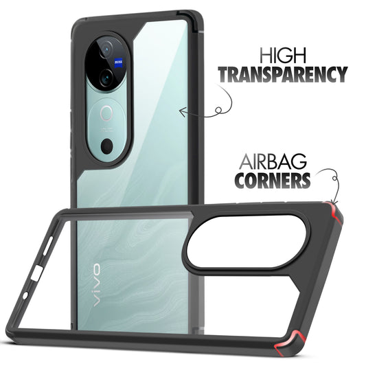 Silicone Border Transparent Back Cover for Vivo V40 5G
