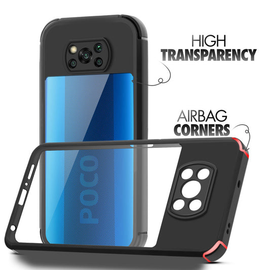 Silicone Border Transparent Back Cover for Poco X3
