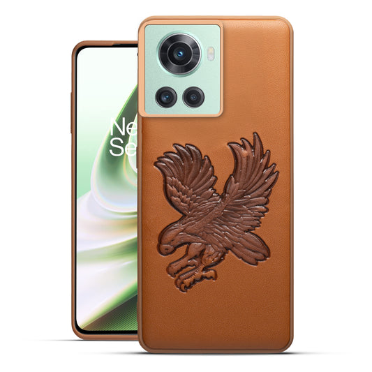 Eagle Textured Leather Back Case Cover for OnePlus 10R 5G