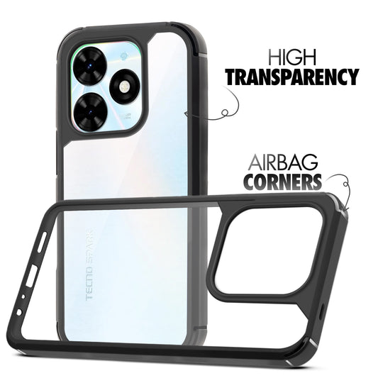 Silicone Border Transparent Back Cover for Tecno Spark Go 2024