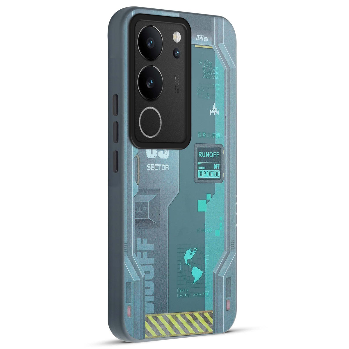 Mechanical Circuit Print Hard Back Cover For Vivo V29 5G