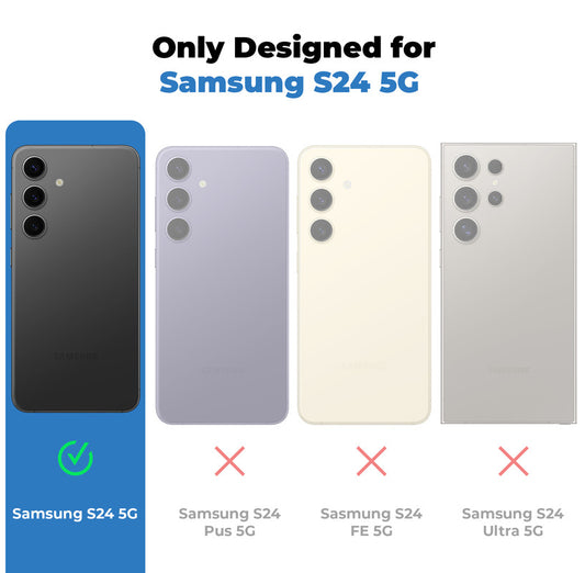 Shockproof Hybrid Transparent Phone Case For Samsung S24 5G with Hard Back and Soft Bumper for Maximum Protection