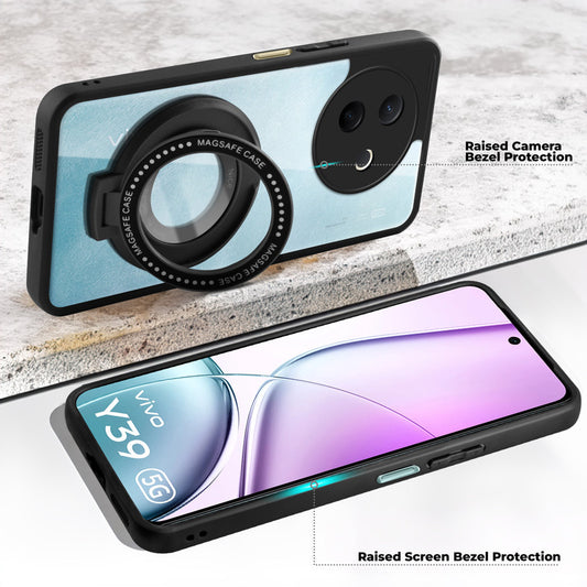 Soft Frame Clear Case Ring Holder Kickstand For Vivo Y39 5G