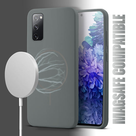 Liquid Silicon With Microfiber Lining Back Case For Samsung S20 FE 5G (MagSafe Compatible)